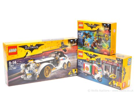 Lego Batman related sets x three includes The Batman Movie The Penguin Arctic Roller set 70911, The Batman Movie Scarecrow Sp