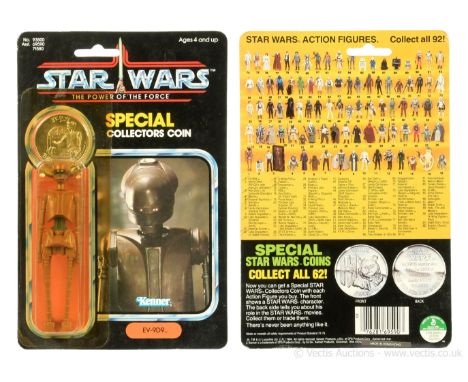Kenner Star Wars vintage The Power of the Force EV-9D9 3 3/4" figure, Mint, within Excellent (yellowed) bubble, upon Good Plu