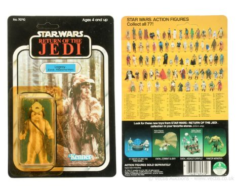 Kenner Star Wars Return of the Jedi vintage Logray 3 3/4" figure, Mint, within Excellent (yellowed) bubble, upon Excellent (c