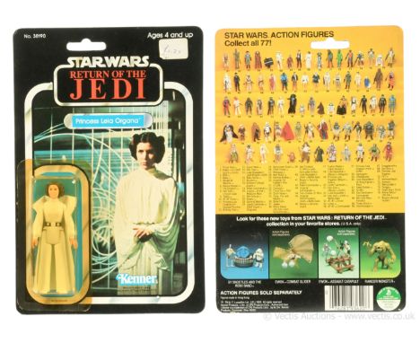 Kenner Star Wars Return of the Jedi vintage Princess Leia Organa 3 3/4" figure, Mint, within Excellent (yellowed) bubble, upo