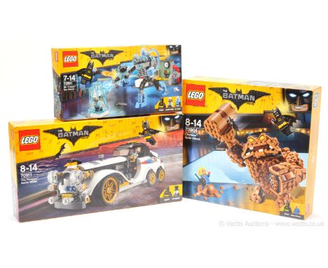 Lego Batman related sets x three includes The Batman Movie The Penguin Arctic Roller set 70911, The Batman Movie Mr Freeze Ic