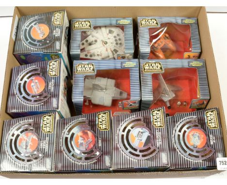 Galoob Star Wars Action Fleet Vehicle and Figure sets x ten including Rebel Blockade Runner, Luke's X-Wing Starfighter, Slave