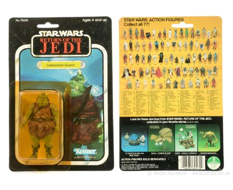Kenner Star Wars Return of the Jedi vintage Gamorrean Guard 3 3/4" figure, Mint, within Excellent (yellowed) bubble, upon Exc