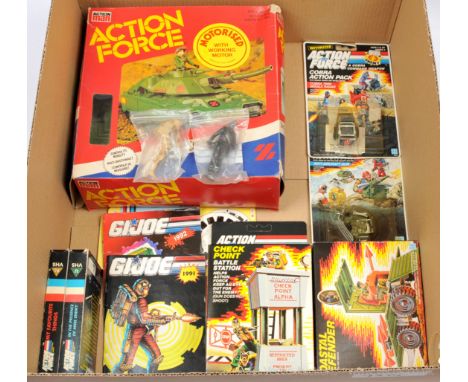 Quantity of vintage Palitoy Action Force collectables including Battle Tank + Steeler, Near Mint complete (figure missing hel