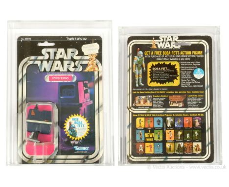 Kenner Star Wars vintage Power Droid 3 3/4" figure, AFA Graded 80 NM, Card 80 Bubble 90 Figure 90, upon punched 20 back card.