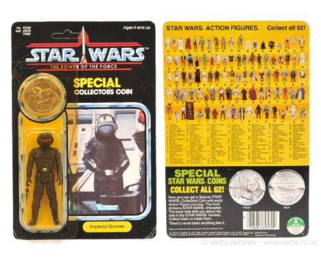 Kenner Star Wars vintage The Power of the Force Imperial Gunner 3 3/4" figure, Mint, within Near Mint (yellowed) bubble, upon