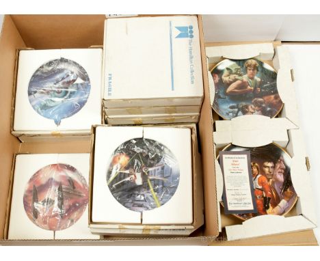 Quantity of The Hamilton Collection Star Wars collectors plates x ten includes Star Wars, The Empire Strikes Back, TIE Fighte