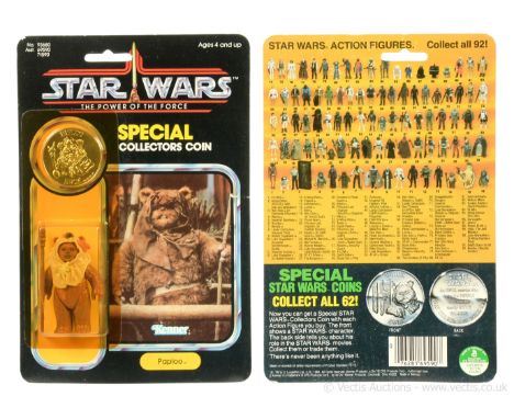 Kenner Star Wars vintage The Power of the Force Paploo 3 3/4" figure, Mint, within Excellent (yellowed) bubble, upon Good Plu
