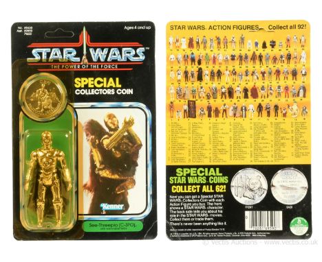Kenner Star Wars vintage The Power of the Force C-3PO removable limbs 3 3/4" figure, Mint, within Excellent (yellowed) bubble