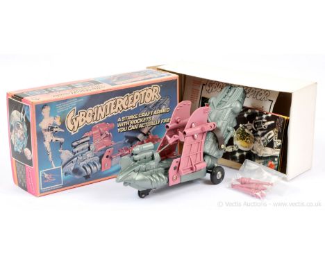 Denys Fisher Strawberry Fayre vintage Cyborg Cybo-Interceptor vehicle, Near Mint complete, within Good Plus opened packaging.