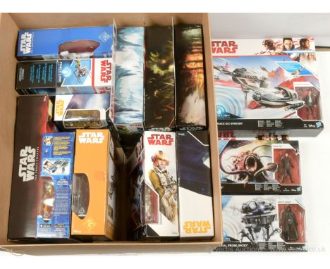 Large quantity of Modern Star Wars 3 3/4" Vehicle Creature &amp; Figure packs including First Order TIE Fighter, Wampa, Imper