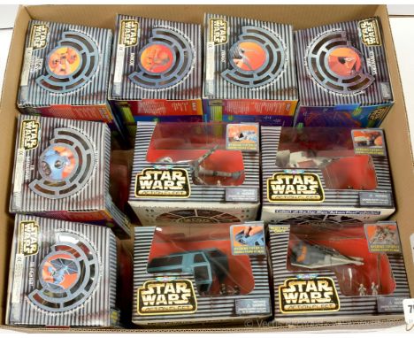 Galoob Star Wars Action Fleet Vehicle and Figure sets x ten including Jawa Sand Crawler, Virago, A-Wing Starfighter, Rebel Sn