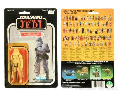 Kenner Star Wars Return of the Jedi vintage Hoth Stormtrooper 3 3/4" figure, Mint, within Excellent (yellowed) bubble, upon E
