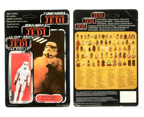 Palitoy Star Wars Return of the Jedi Tri-Logo vintage Stormtrooper 3 3/4" figure, Mint, within Excellent (slight dents) bubbl