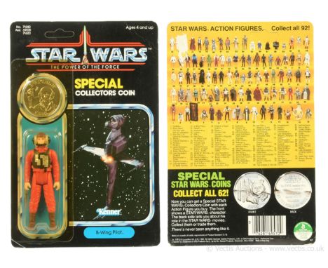 Kenner Star Wars vintage The Power of the Force B-Wing Pilot 3 3/4" figure, Mint, within Excellent (yellowed) bubble, upon Go