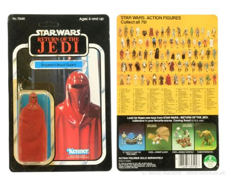 Kenner Star Wars Return of the Jedi vintage Emperor's Royal Guard 3 3/4" figure, Mint, within Excellent (yellowed) bubble, up
