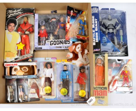 Quantity of TV, Film and Music related action figures and figure packs x eleven includes Neca The Goonies Chunk &amp; Sloth, 