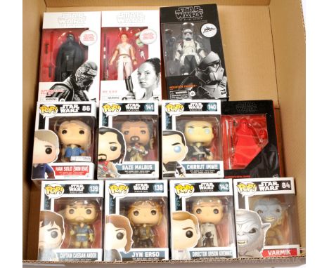 Star Wars Funko POP's x seven including Varmik, Director Orson Krennic, Han Solo (snow gear), Jyn Erso, Baze Malbus, Chirrut 