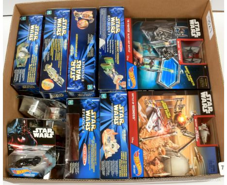 Galoob Star Wars Action Fleet, Hot Wheels and Micro Machines sets x twenty including Jar Jar Binks/Naboo, Battle Droid/Trade 