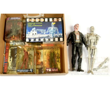 McFarlane Toys Terminator figures x three includes Terminator 3 T-850 Terminator, T-X Terminatrix and Terminator 2 Sarah Conn