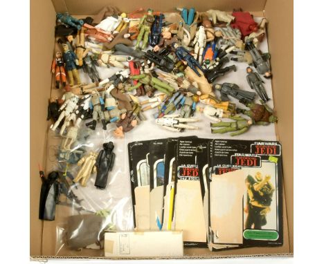 Large quantity of vintage Star Wars 3 3/4" figures including Yoda, Darth Vader, Ben Kenobi, Bossk, Luke Skywalker, Stormtroop