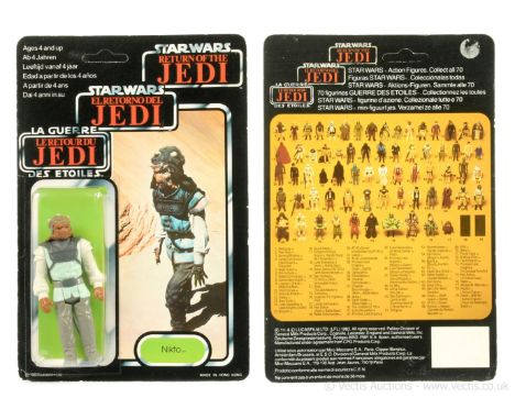 Palitoy Star Wars Return of the Jedi Tri-Logo vintage Nikto 3 3/4" figure, Mint complete, within Good (lifting and slight den
