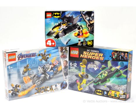 Lego Marvel Avengers set number 76123 Captain America Outriders Attack, within Near Mint sealed packaging. Lego DC Super Hero