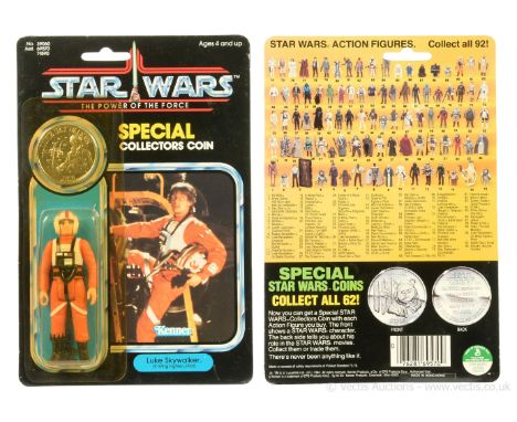 Kenner Star Wars vintage The Power of the Force Luke Skywalker X-Wing Pilot 3 3/4" figure, Mint, within Excellent (yellowed) 