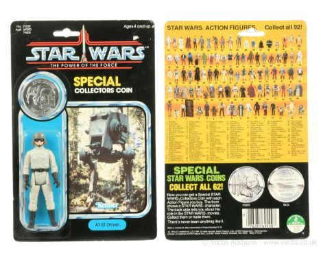 Kenner Star Wars vintage The Power of the Force AT-ST Driver 3 3/4" figure, Mint, within Near Mint bubble, upon Good (creasin