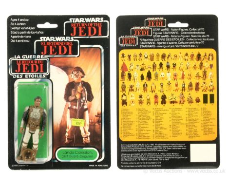 Palitoy Star Wars Return of the Jedi Tri-Logo vintage Lando Calrissian Skiff Guard 3 3/4" figure, Mint, within Near Mint bubb