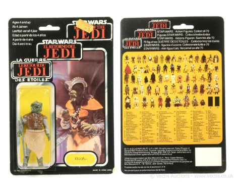 Palitoy Star Wars Return of the Jedi Tri-Logo vintage Klaatu 3 3/4" figure, Mint, within Excellent (slight dents) bubble, upo