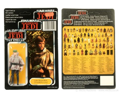 Palitoy Star Wars Return of the Jedi Tri-Logo vintage Luke Skywalker Battle Poncho 3 3/4" figure, Mint, within Good Plus (den