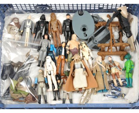 Quantity of Kenner vintage Star Wars 3 3/4" figures, vehicles and accessories including Darth Vader, Anakin Skywalker, Chief 