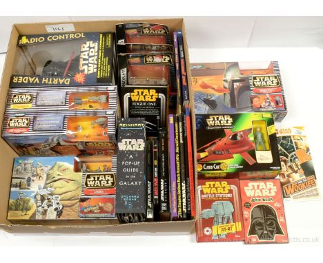 Quantity of modern Star Wars collectables including Die-cast figure set, Micro Machines play-sets, Radio Control Darth Vader 