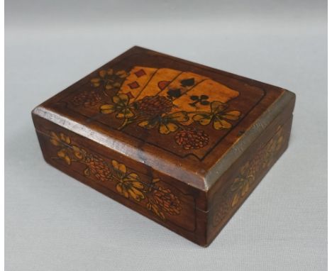 Early 20th century playing cards box and cards, 16 x 12cm 