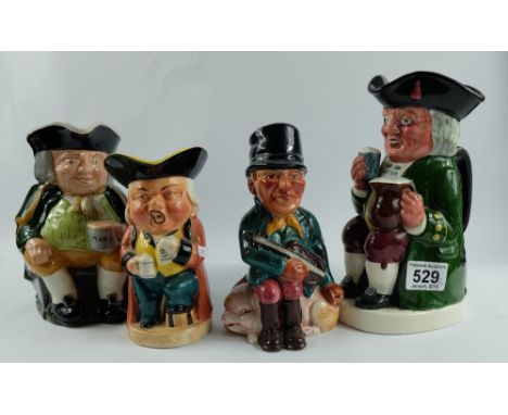 A collection of toby jugs to include Fielding's musical item, Carletonware toby and Shorter and Sons's items etc (4)
