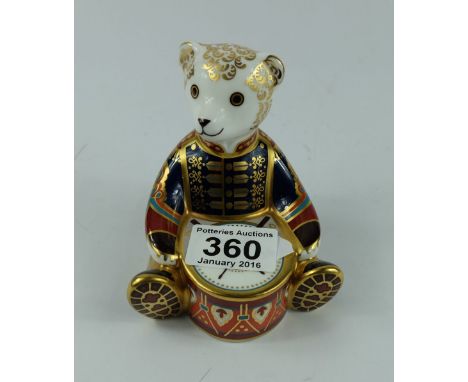 Royal Crown Derby Drummer bear with gold stopper (boxed)