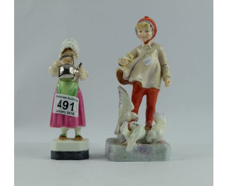 Royal Worcester figures Polly put the kettle on 3303 and November 3418 (2)