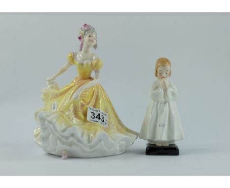 Royal Doulton figures Ninette HN2379 (seconds) and Bedtime HN1978 (2)