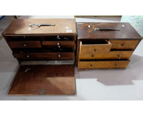 Two wooden tool chests and contents (2) 