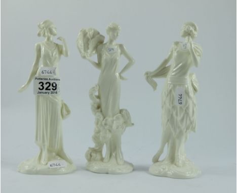 Royal Worcester lady figures from the 1920's Vogue collection to include Constance 1924, Bea 1922 and Daisy 1922 (3)