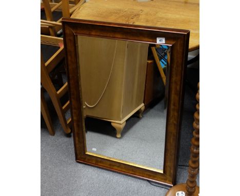 Modern Oak standard lamp and large bevel edged wall mirror 