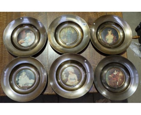 A set of 6 Trafford old master plaques on stylized metal backgrounds (6)