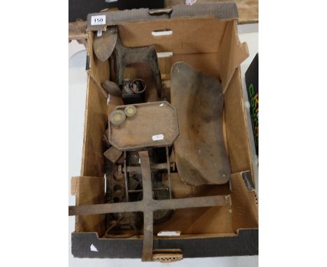 Large cast iron shop scales and shoe anvil 