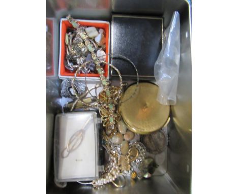 18ct white gold plated bangle  and a selection of costume jewellery, collection of various coins including UK, foreign etc an