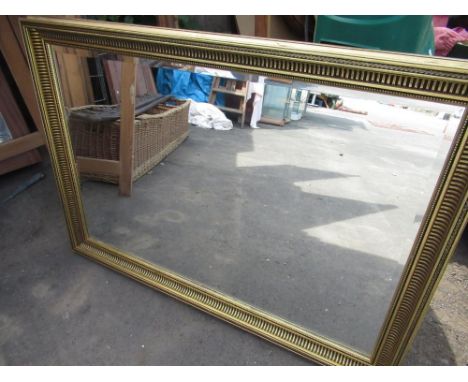Regency style wall mirror, rectangular beveled plate in gilt frame W102cm 