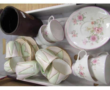 Mid C10th Shelley tea service, hand written signature in gilt RD. 272101 16pcs, a Springfield bone china tea service decorate