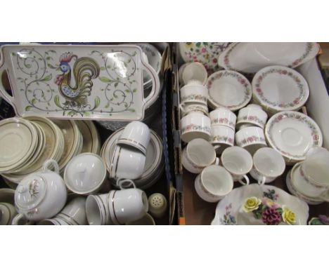 Paragon "Belinda" tea service, Royal Doulton "Florinda" stoneware dinner service and other tea and dinner ware etc (2 boxes) 