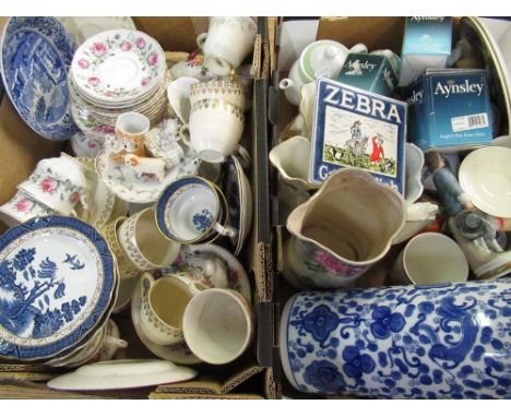 Booth's Real Old Willow tea ware, Mayfair pottery fine bone china tea service decorated with pink roses, other decorative cer