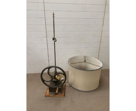 A coffee grinder converted into a floor standing lamp (H135cm Base Sq34cm)
